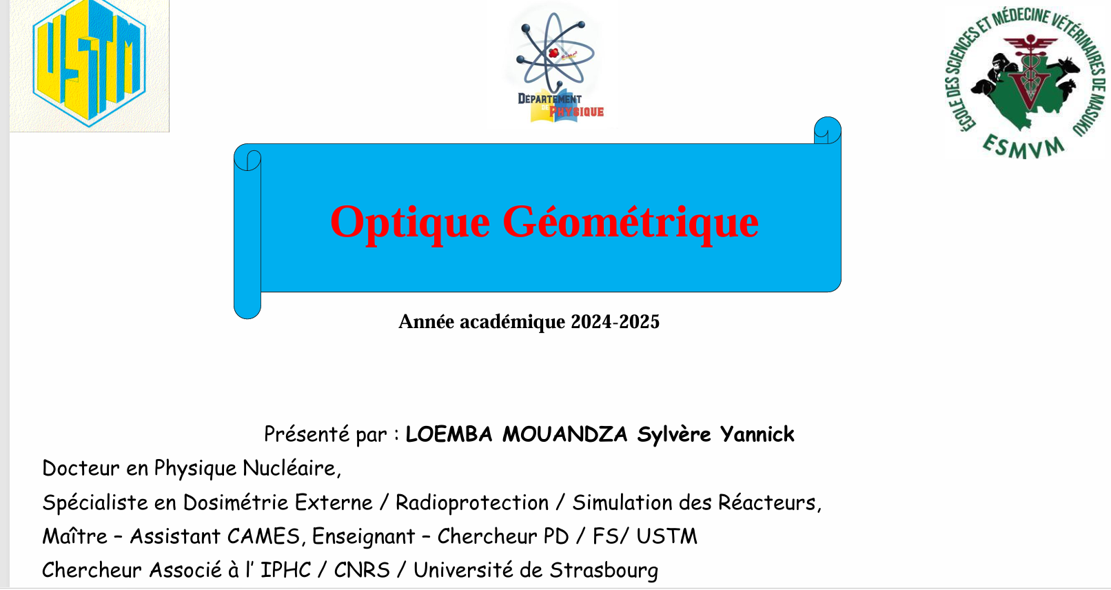Couverture : Optique Géométrique