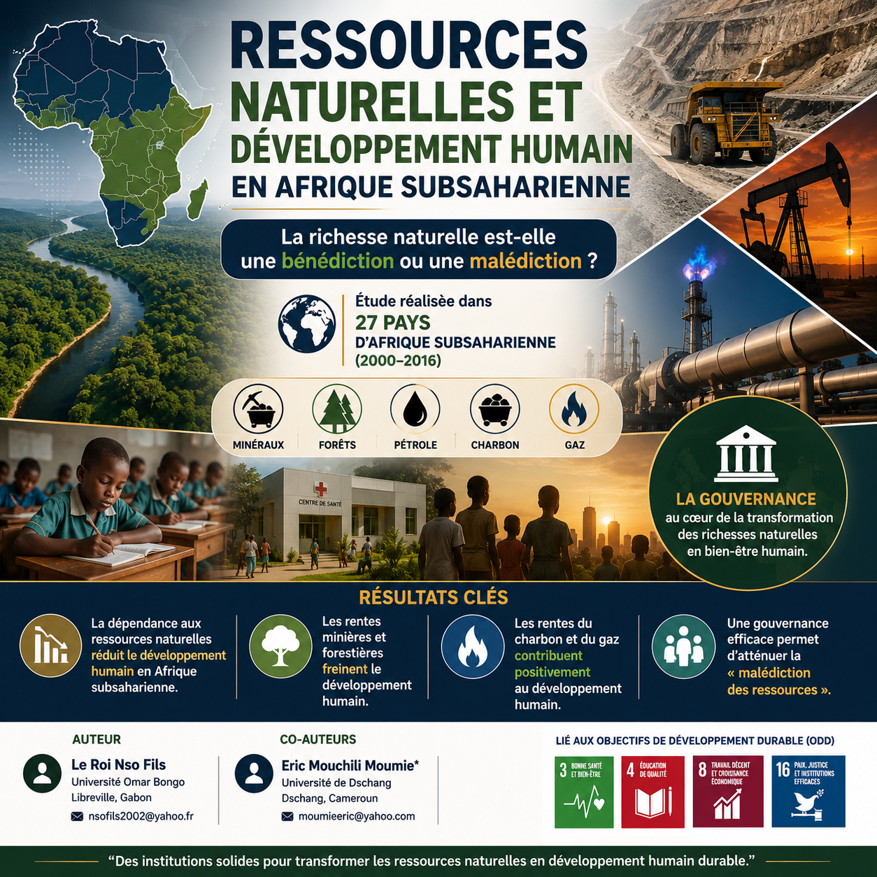 Couverture : RESSOURCES NATURELLES ET DÉVELOPPEMENT HUMAIN EN AFRIQUE SUBSAHARIENNE